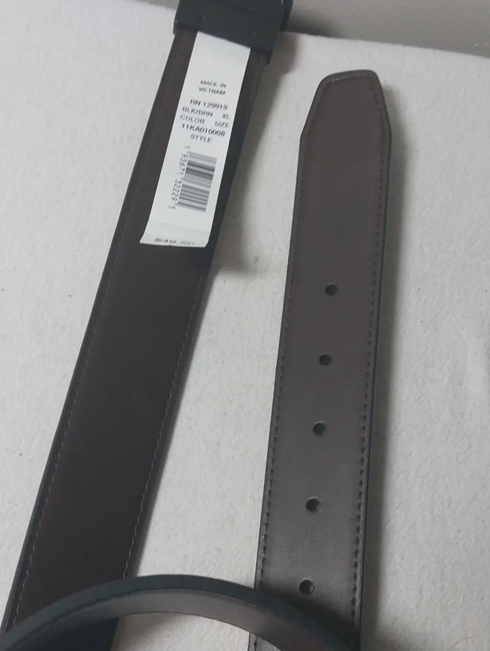Calvin Klein Reversible Leather Belt, Black to Brown Size XL 42-44